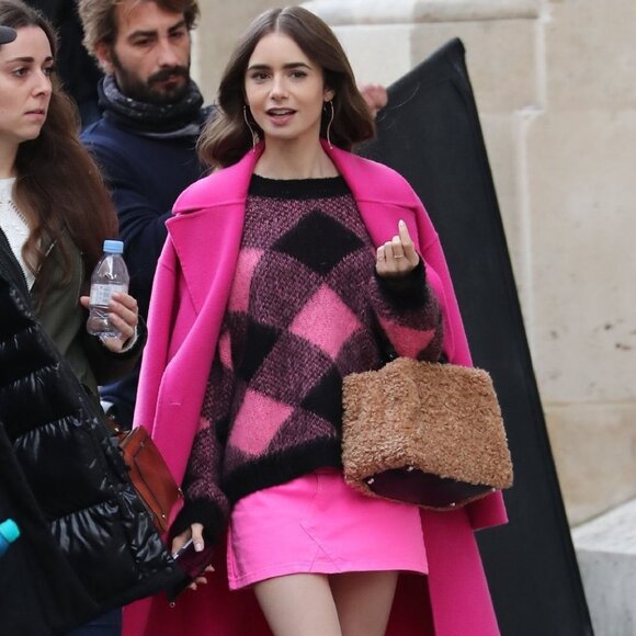 Sandro Sparks Wide Plaid Mohair Sweater ALT ASO Emily in Paris / Taylor Swift - Picture 12 of 14